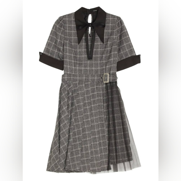 EATME shirt collar pleated wrap dress - Picture 3 of 11